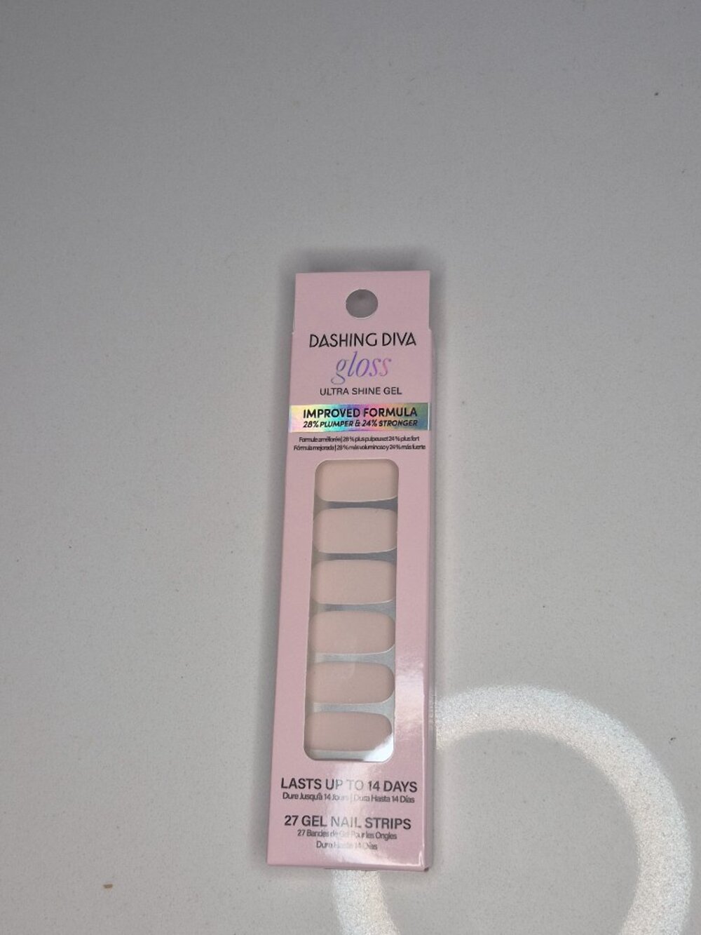 DASHING DIVA Gloss Ultra Shine Gel Color 27 Nail Strips Pastel Pink Y29L1
